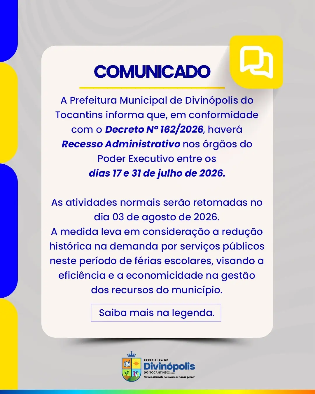 COMUNICADO RECESSO